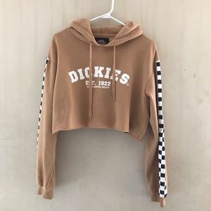 Tan/Checkered Cropped Dickies Hoodie